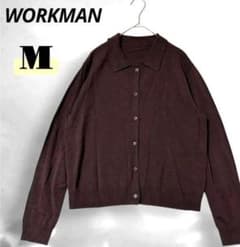 WORKMAN カーディガン 長袖 ブラウン M 襟付き ニット セーターのサムネイル
