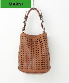 MARNI メッシュレザー ハンドバッグ バケツバッグ - メルカリ