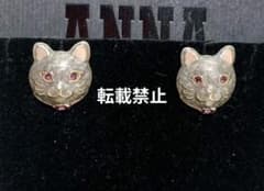 ANNA SUI earrings, unused, cat motif.