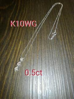 ダイヤモンドネックレス。K10WG/0.5ct。トリロジーネックレスのサムネイル