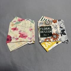 ハンドメイド 立体マスク 2枚セット 花柄 パッチワーク風のサムネイル