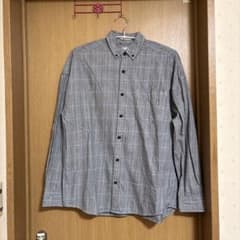 グレー チェック柄 長袖シャツのサムネイル