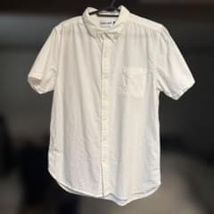 Denime 半袖ボタンダウンシャツ ホワイト Mサイズ　ドゥニームのサムネイル