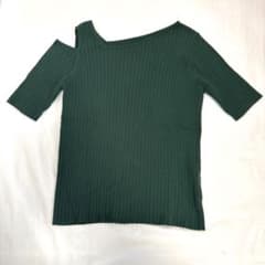 【最終価格】ユナイテッドアローズ オープンショルダー 五部袖トップス グリーン