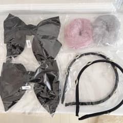 リボン　バレッタ　ファー　シュシュ　カチューシャ　ハンドメイド　まとめ売りのサムネイル