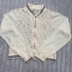 み*き様 Lil nina レースブルゾン ホワイト Mサイズのサムネイル
