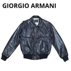GIORGIO ARMANI ホースハイド レザーブルゾン フライトジャケット 