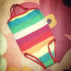 値下げ！ボーダー水着  3Tのサムネイル