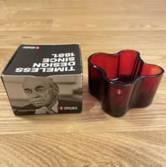廃盤品】iittala アアルト キャンドルホルダー クランベリー - メルカリ