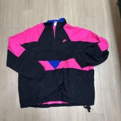 NIKE ハーフジップ ナイロンジャケット ピンク ブラック XLのサムネイル