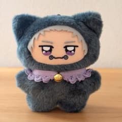 ぬい用 フリル首輪 ちみけもサイズ パープル×鈴のサムネイル