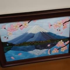 木目込みパッチワーク 桜と逆さ富士 木目込みパッチワーク 桜と逆さ富士 - メルカリ