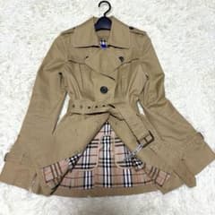 バーバリーブルーレーベル トレンチコート ノバチェック ベルト