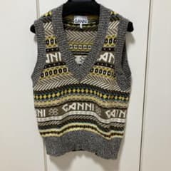 GANNI ニットベスト ジャガード柄