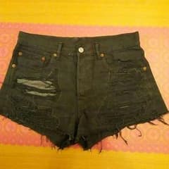 るったん様専用　ダメージショートパンツ黒のサムネイル