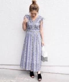 SHIPS khaju ラベンダーペイズリーワンピースのサムネイル