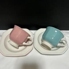 Mikasaミカサ　ビンテージ　ペア　カップ＆ソーサー ブルーピンク2客