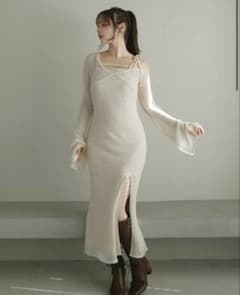 ANDMARY】 Lamia knit set dress beige - メルカリ