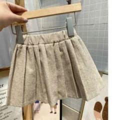 プリーツスカート 韓国子供服 オートミールカラーのサムネイル