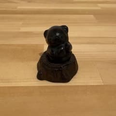 南部鉄器 文鎮 ペーパーウェイト くま 切り株のサムネイル