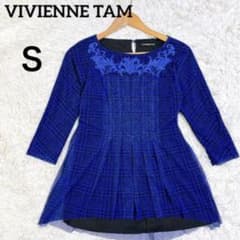 美品✨ ヴィヴィアンタム パワーネット チュニック カットソー 刺繍 青