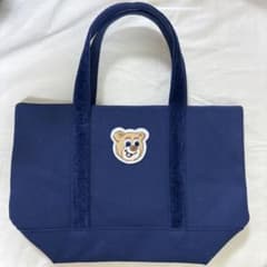 フェイラー LOVERARY オールドテディ ワッペン ミニトート ネイビー L