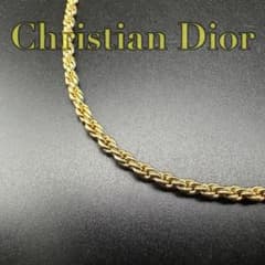 72ディオール　喜平風ゴールドチェーン Christian Dior クリスチャンディオール ロゴ 喜平 ロングチェーン