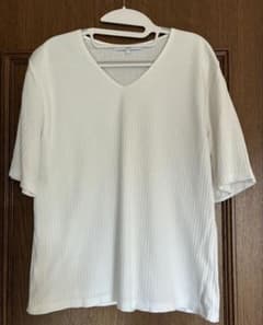 m.f.editorial white label Vネック Tシャツ L