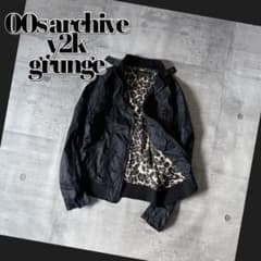 00s nylon riders jacket leopard y2k punk - メルカリ