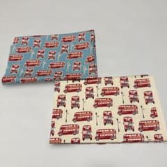 ロンドンバス柄 生地 2色セットのサムネイル