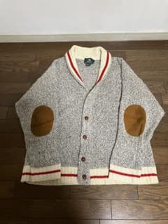 レトロ　Roots ショールカラー カーディガン エルボーパッチ　カナダ