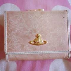 値下げ☆Vivienne　ピンクのガマ口三つ折財布のサムネイル