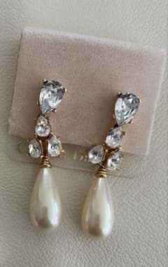 Christian Dior パール ドロップピアス クリスタル ヴィンテージ 