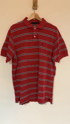 NAUTICA ボーダー 半袖ポロシャツ XL レッドのサムネイル