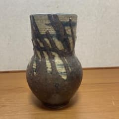 共箱・陶歴付】八代 加藤宇助 作 古瀬戸 花瓶 花入 瀬戸焼 骨董 茶道具