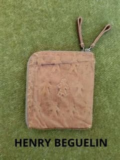 HENRY BEGUELIN ブラウン レザー 二つ折り財布 - メルカリ