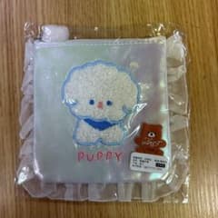 PUPPY 刺繍 オーロラカラー ポーチ フリル付きのサムネイル