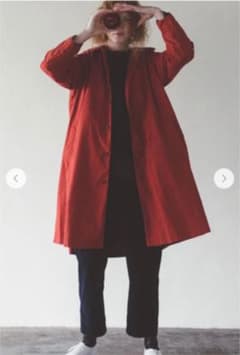 専用！　今季nest Robe スーピマコットンバルマカンコート　完売レッドのサムネイル
