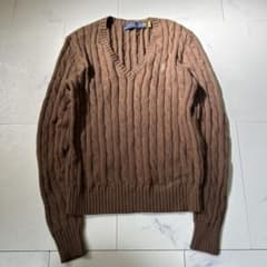 POLO RALPH LAUREN ケーブルニット Vネック ブラウンのサムネイル