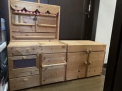 おままごとキッチン　白木　中古のサムネイル