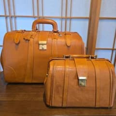 ダレスバッグ ドクターバッグ レザー 本革ヴィンテージ 鍵あり 大小セットのサムネイル