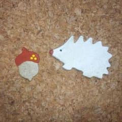 陶器　ハリネズミ＆どんぐり　ビュルデサボン　アイアムアイ　プープレのサムネイル