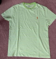 ポロ ラルフローレン ボーダーTシャツ ライトグリーン×ホワイトのサムネイル