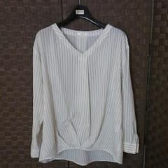 中古！ストライプ ブラウス 大きいサイズOKのサムネイル