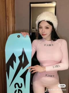 KHKX昆火スノーボードインナー速乾セット(PINK S) 長袖ベースとレギンスのサムネイル