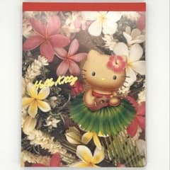 平成レトロ サンリオ ハローキティ ハワイアン 日焼け シール付メモ帳 2002のサムネイル