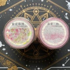 8930】海外マスキングテープ二本セット 5m巻PET 春 花 花びら 装飾系