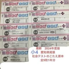 2024年度 小学生 社会カラーテスト こたえ原本 全9枚1年分 4年生
