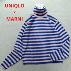 タグ付　UNIQLO×MARNI カシミヤボーダータートルネックセーター