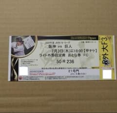 阪神 vs 巨人 7月3日(木) ライト外野指定席 1枚のサムネイル
